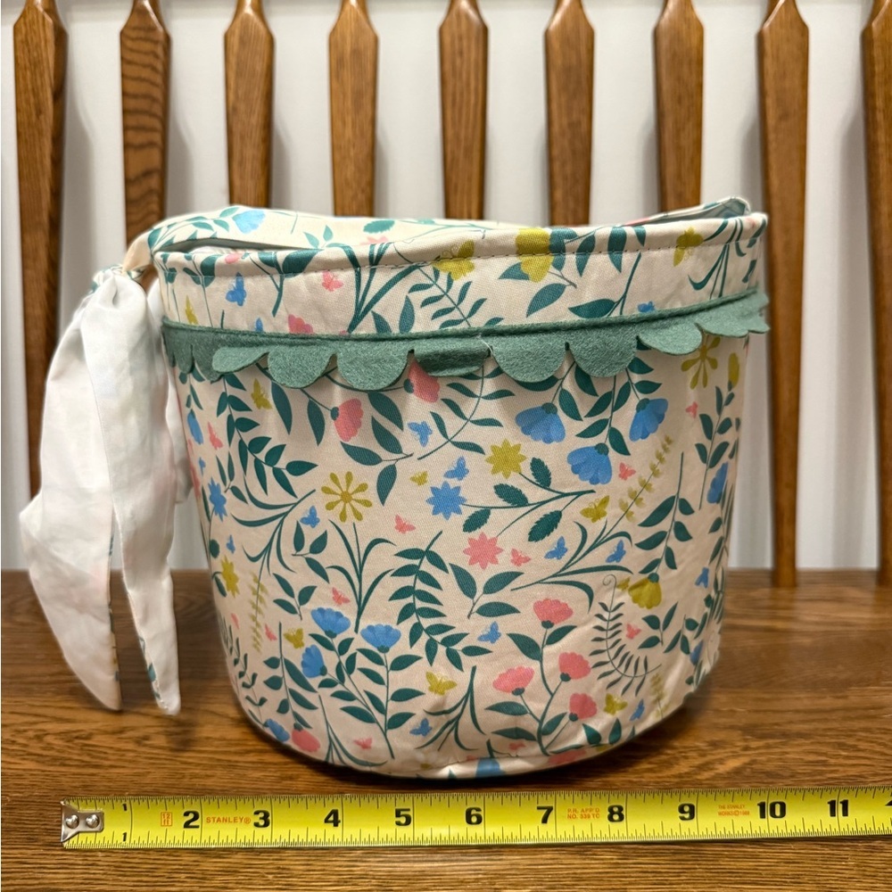 Beautiful Fabric Floral Easter Basket / Storage Bucket